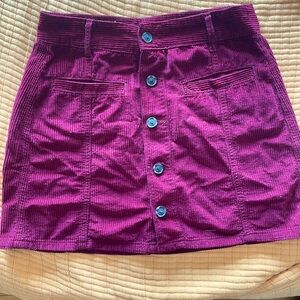 Corduroy Skirt-Maroon